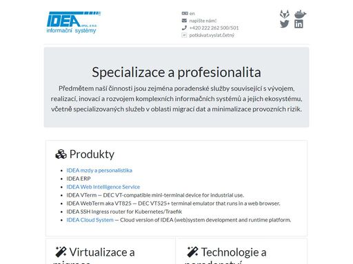 idea informační systémy