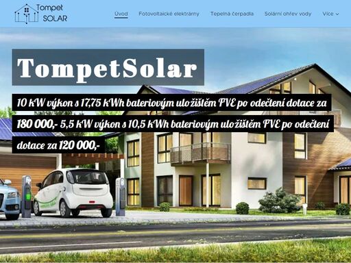 10 kw výkon s 17,75 kwh bateriovým uložištěm fve po odečtení dotace za 180 000,-