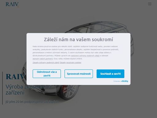 společnost raiv s.r.o. vyrábí a dodává zkušební testovací zařízení, převážně pro výrobce klimatizačních komponentů pro automobilový průmysl se specializací na kalorimetrická zařízení.