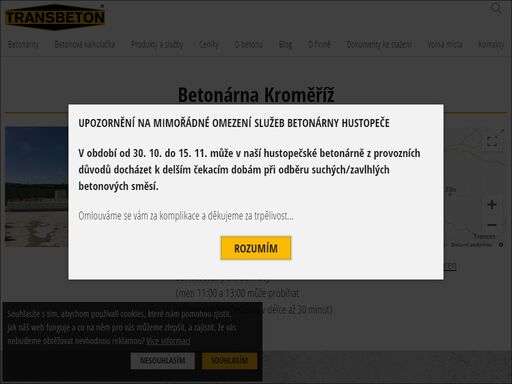 čerstvý beton, speciální betonové směsi, lité podlahové betony lpp pro kroměříž a okolí. výroba a prodej betonu, čerpání betonu až do vzdálenosti 56 m.