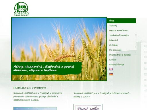 společnost moragro v prostějově je spolehlivým partnerem v oblasti nákupu a prodeje obilovin, olejnin a luštěnin.