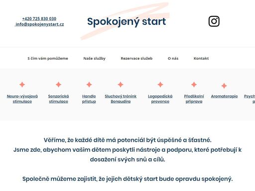 spokojený start je poradna pro správný vývoj vašich dětí - aby měli spokojený start. využíváme prověřené techniky (fyzioterapie, nvs a mnoho dalších).