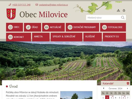 oficiální stránky obce milovice