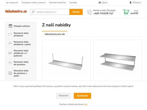 v e-shopu vasegastro.cz se zaměřujeme na prodej profesionálního gastro vybavení a nerez výrobků pro gastronomické provozy.