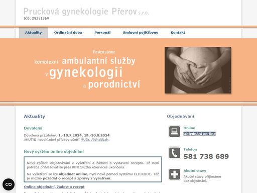 soukromá gynekoložka mudr. alena prucková, přerov. poskytujeme komplexní ambulantní služby v gynekologii a porodnictví.