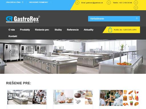 gastrorex ponúka špičkovú gastrotechniku, konvektomaty, pece, umývačky, sporáky, fritézy, chladničky, výrobníky ľadu a ostatné kompletné vybavenie profesionálnej kuchyne.