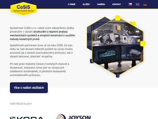 cosis is an engineering company offering services to oem's and their suppliers in automotive and aerospace industry. main activities are computer simulation of crash behavior, airbag and passenger safety.