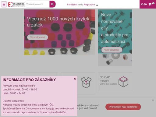 více než 45 000 komponentů v nabídce essentra components s.r.o. 3d cad modely volně ke stažení, vzorky zdarma a zakázková řešení pro vaše projekty...