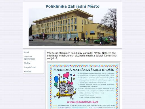 www.poliklinikazahradnimesto.cz