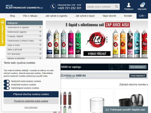 mojeelektronickácigareta.cz - nabízíme elektronické cigarety, e-liquidy a příslušenství. recenze a návody k elektronické cigaretě a e-liquidům.