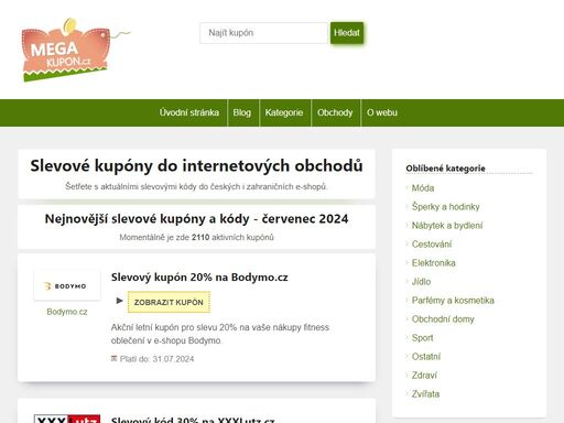 portál megakupon.cz nabízí aktuální slevové kupóny, kódy a tipy na slevy do českých internetových obchodů. na webu najdete také obsáhlé recenze a články na téma šetření.