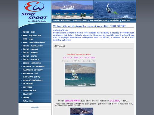 surf sport - cestovní kancelář, specializace na windsurfing a pořádání expedic