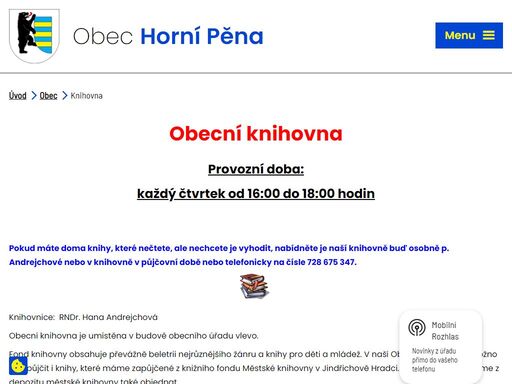 oficiální www. stránky obce horní pěna