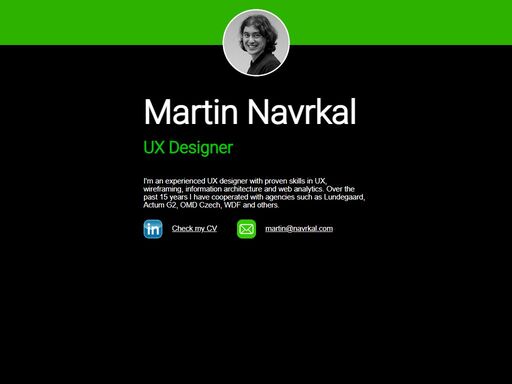 martin navrkal, personal homepage