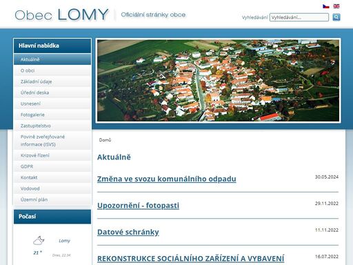 oficiální stránky obce lomy