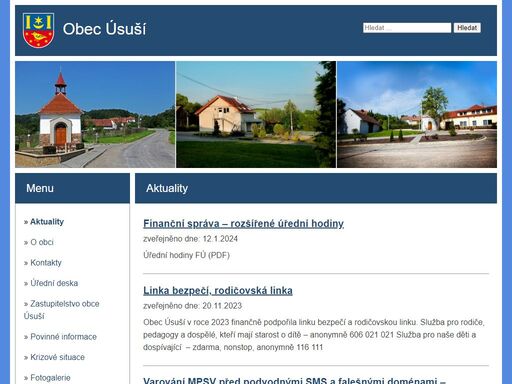 web obcí úsuší a čížky