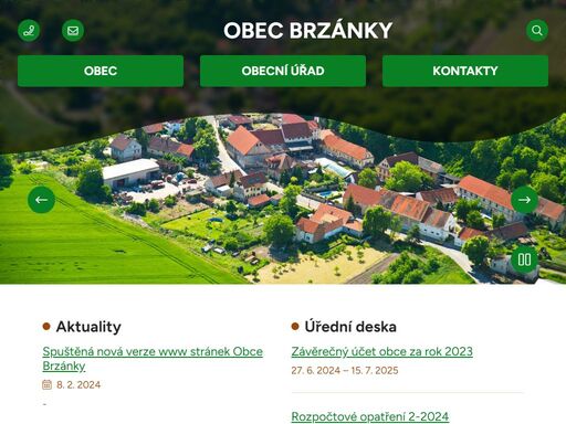 oficiální stránky obce brzánky