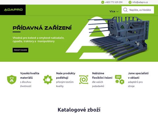 specializujeme se na prodej přídavných adaptérů pro stroje. jsme vaším partnerem v oblasti dodávání adaptérů, které pomáhají optimalizovat a modernizovat vaše nakladače, manipulátory, rýpadla, traktorbagry a jiné. s naší širokou škálou adaptérů můžete zvýšit efektivitu, spolehlivost a výkon vašich strojů, a to za…