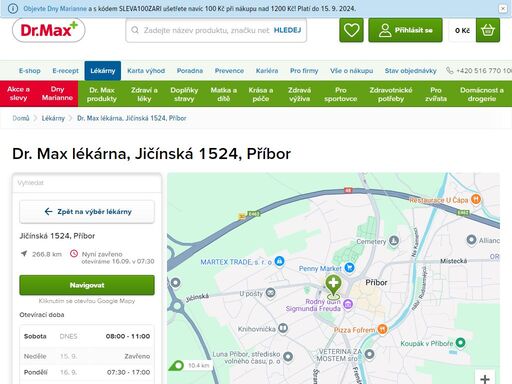dr. max lékárna, jičínská 1524, příbor | dr. max lékárna