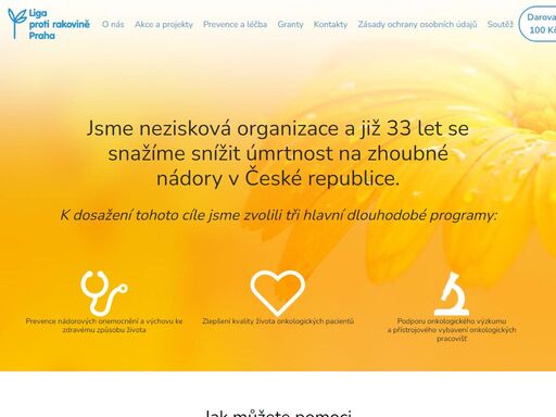 nezisková organizace, která se snaží již 30 let snížit úmrtnost na zhoubné nádory v české republice.