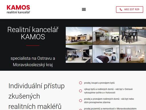 realitní kancelář kamos se specializací na ostravu a moravskoslezský kraj. prodej, koupě a pronájem bytů i rodinných domů, prodej pozemků a nemovitostí.
