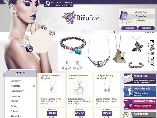 bižusvět.cz je obchod se šperky a bižuterií vyrobených z originálních krystalů světoznámé značky swarovski elements
