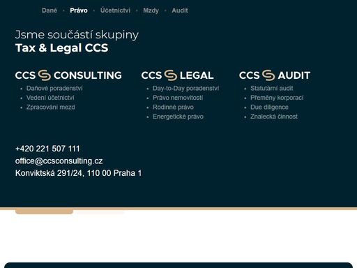 ccs legal s.r.o., advokátní kancelář je etablovanou českou advokátní kanceláří, která poskytuje své služby již od roku 1993.