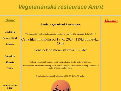 vegetariánská restaurace amrit blansko