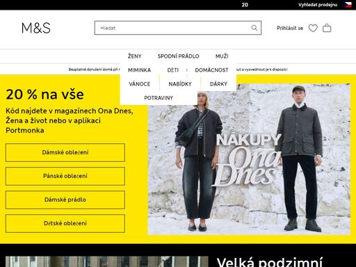 vítejte na stránkách pro marks & spencer. nakupujte dámské, pánské a dětské oblečení, ale také oblečení pro malé děti a domácí potřeby, to vše v oblasti marks & spencer czech republic