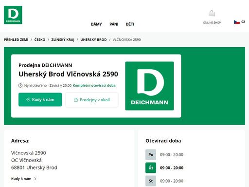 váš prodejnu deichmann vlčnovská 2590 ve uherský brod ? otevřít pracovní dobu a ? telefonní číslo ? zobrazit nyní.