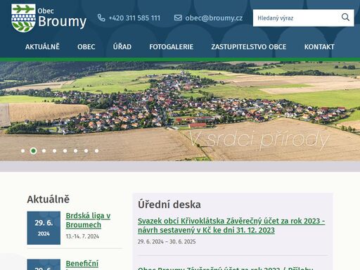 oficiální stránky obce broumy