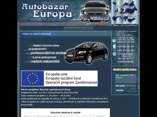 autobazar europa nabízí ojeté vozy, komisní prodej i leasing. nyní i na svých webových stránkách www.autobazar-europa.cz.