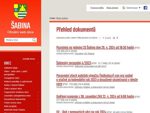 www.obec-sabina.cz