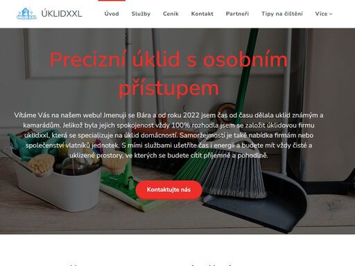 úvod webu a základní údaje o firmě úklidxxl