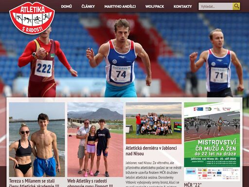 webové stránky dvou spřátelených atletických tréninkových skupin.