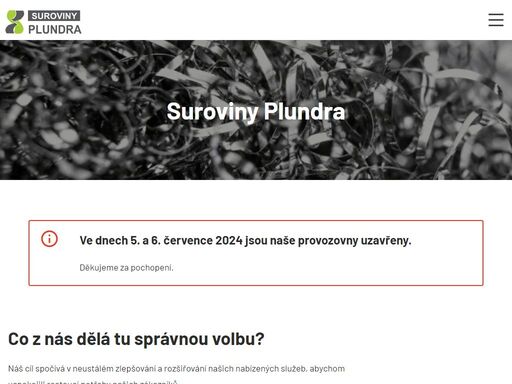 www.surovinyplundra.cz
