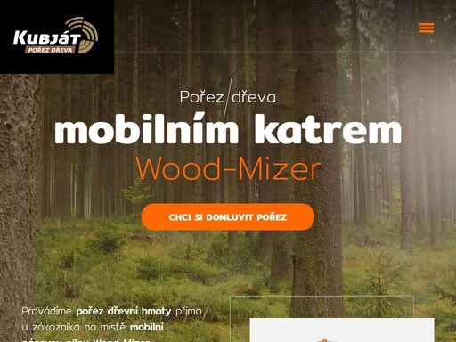 pořez dřeva mobilním katrem wood-mizer - přivezeme mobilní katr a nařežeme kulatinu na místě na různé druhy řeziva.