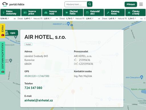 air hotel, s.r.o. - hotel v obci kunovice (okr. uherské hradiště) nabízející služby ubytování, wellness, restaurace a jiné