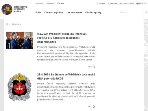 bezpečnostní informační služba. zpravodajská služba české republiky.