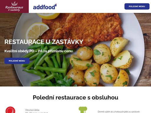 restaurace u zastávky - polední restaurace a jídelna s obsluhou, denně výběr ze 3 hotových jídel a 2 polévek. adresa: poděbradská 50, 190 00 praha 9.