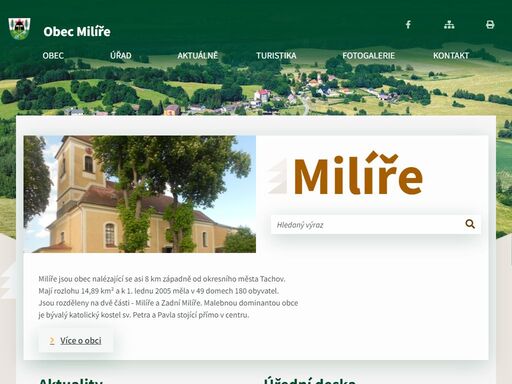 oficiální stránky obce milíře