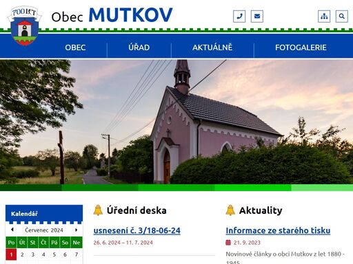 oficiální stránky obce mutkov
