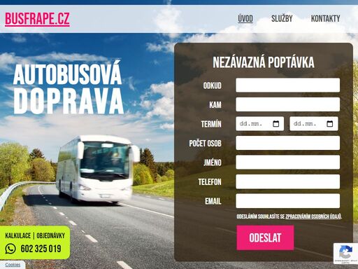 autobusová doprava busfrape poskytuje komplexní služby v oblasti přepravy osob moderními autobusy značky mercedes benz nejen v praze, ale dalších městech v česku a zahraničí.