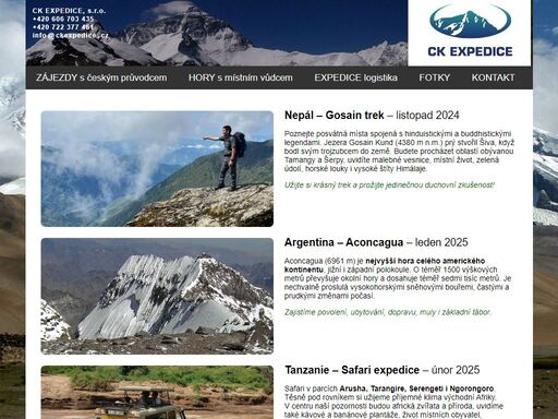 cestovní kancelář ck expedice, s.r.o., - safari, vysokohorské treky a expedice.