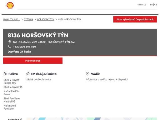 8136 horšovský týn je čerpací stanice v oblasti horšovský týn. tato stanice zahrnuje billa, myčka a toalety.