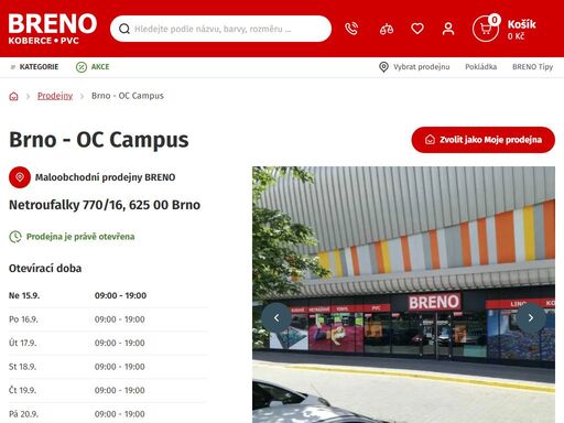 navštivte prodejnu breno v oc campus v brně! vyzvedněte si zboží z e-shopu a prohlédněte si široký výběr podlah: koberce, pvc / lino a vinyl.