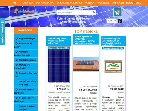 eshopelektronika.cz - solární panely na střechu