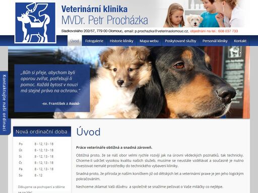 veterinární klinika mvdr. petr procházka se nachází v olomouci-holici a nabízí kompletní veterinární služby včetně kardiologického vyšetření : veterinaolomouc.