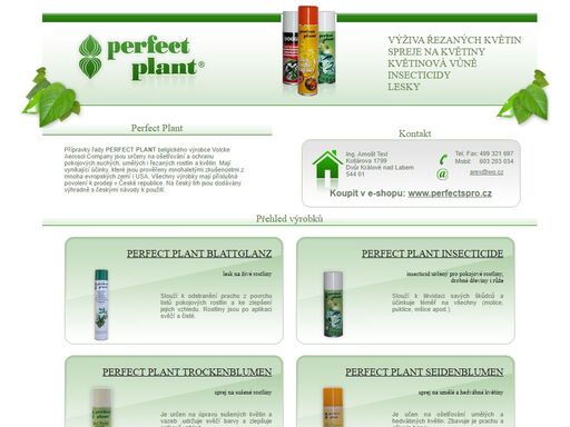 distribuce přípravkůk perfect plant od belgického výrobce volcke aerosol company.