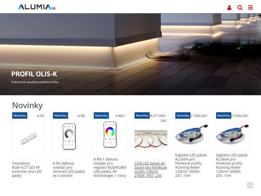 alumia – prodej profilů pro led osvětlení, led osvětlení, dekorativní osvětlení, hliníkové profily, led lišty